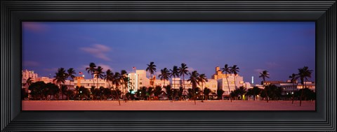 Framed Miami Beach at dusk, FL Print