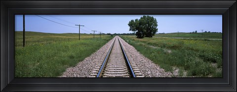 Framed Telephone poles along a railroad track, Custer County, Nebraska Print