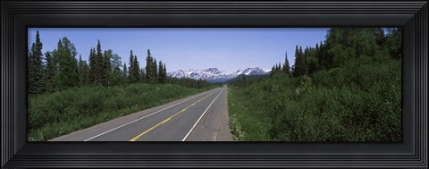 Framed Road passing through a landscape, George Parks Highway, Alaska, USA Print