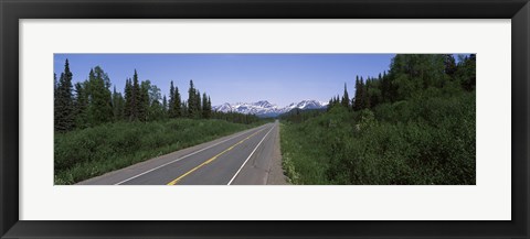 Framed Road passing through a landscape, George Parks Highway, Alaska, USA Print