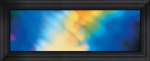 Framed Abstract in Yellow and Blue Print