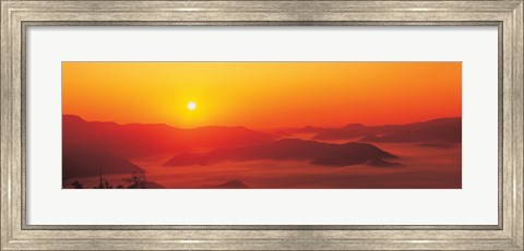 Framed Sunrise Mt Taisetsu National Park Hokkaido Japan Print