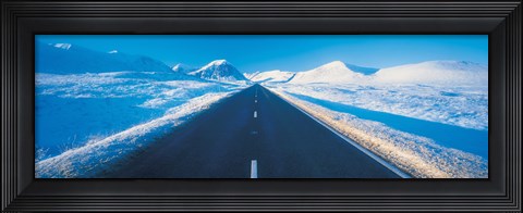Framed Winter road Glencoe Scotland Print