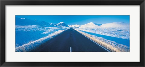 Framed Winter road Glencoe Scotland Print