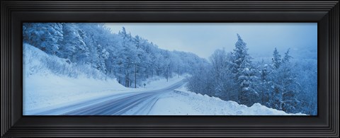 Framed Winter road NH USA Print
