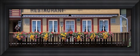 Framed Restaurant Windows, Appenzell Switzerland Print
