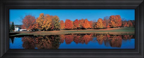 Framed Autumn by the Lake, Laurentide Quebec Canada Print