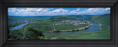 Framed Vineyard Moselle River Germany Print