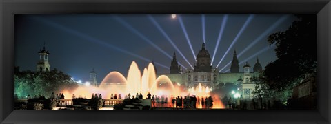 Framed Barcelona, Spain Lit Up at Night Print