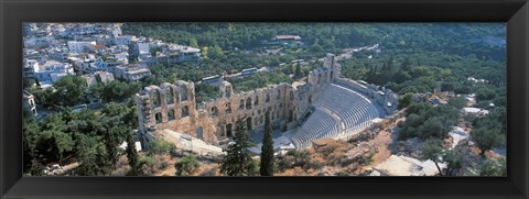 Framed Odeon tu Herodu Attku the Acropolis Athens Greece Print