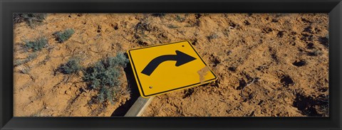 Framed Close-up of an arrow signboard in a desert, Emery County, Utah, USA Print