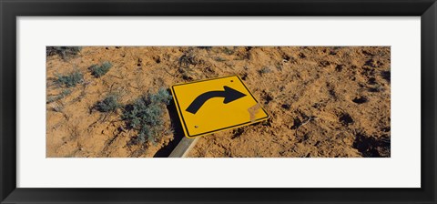 Framed Close-up of an arrow signboard in a desert, Emery County, Utah, USA Print