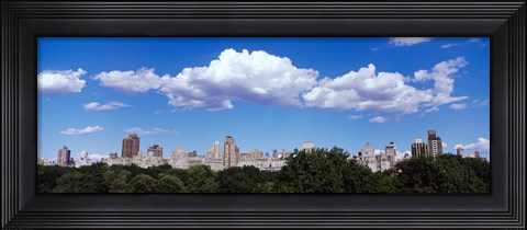 Framed Trees with row of buildings, Central Park, Manhattan, New York City, New York State, USA Print