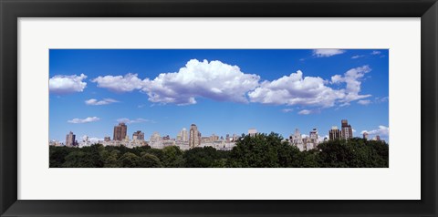 Framed Trees with row of buildings, Central Park, Manhattan, New York City, New York State, USA Print