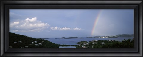 Framed Rainbow over the sea, Pillsbury Sound, St. Thomas, St. John, US Virgin Islands Print