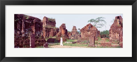 Framed Ruins of temples, Champa, My Son, Vietnam Print