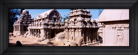 Framed Monuments in a temple, Panch Rathas, Mahabalipuram, Tamil Nadu, India Print