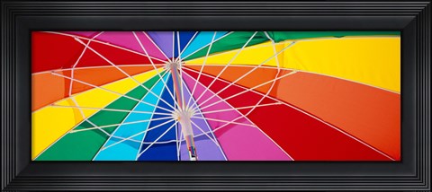 Framed Close-up of beach umbrella, Fort Desoto Park, Tierra Verde, Florida Print
