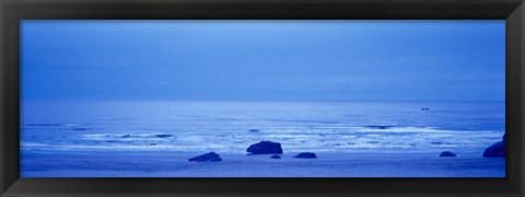Framed Rocks on the beach, Bandon Beach, Bandon, Coos County, Oregon, USA Print