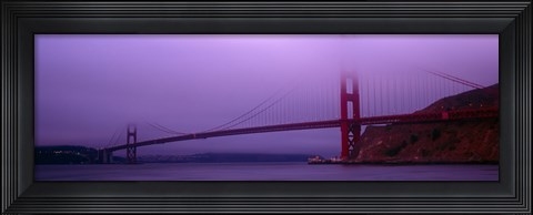 Framed Suspension bridge across the sea, Golden Gate Bridge, San Francisco, Marin County, California, USA Print