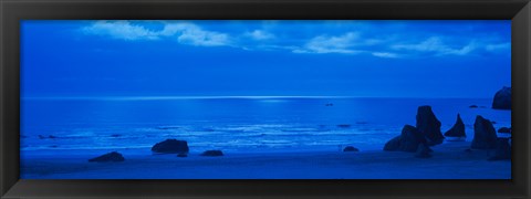 Framed Ocean at night, Bandon State Natural Area, Bandon, Coos County, Oregon Print