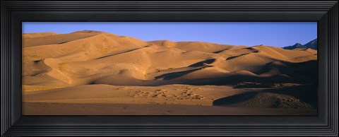 Framed Sand dunes in a desert, Great Sand Dunes National Monument, Alamosa County, Saguache County, Colorado, USA Print