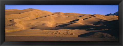 Framed Sand dunes in a desert, Great Sand Dunes National Monument, Alamosa County, Saguache County, Colorado, USA Print