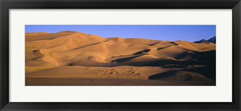 Framed Sand dunes in a desert, Great Sand Dunes National Monument, Alamosa County, Saguache County, Colorado, USA Print