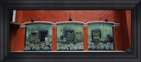 Framed Mural on a wall, Cancun, Yucatan, Mexico Print