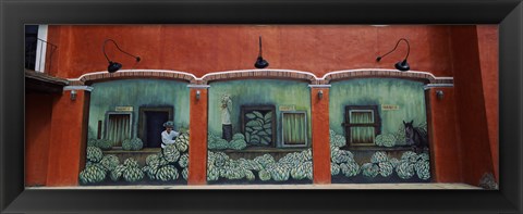 Framed Mural on a wall, Cancun, Yucatan, Mexico Print