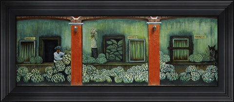Framed Close Up of Mural on a wall, Cancun, Yucatan, Mexico Print