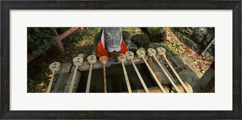 Framed Water ladles in a shrine, Fushimi Inari-Taisha, Fushimi Ward, Kyoto, Kyoto Prefecture, Kinki Region, Honshu, Japan Print