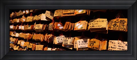 Framed Votive tablets in a temple, Tsurugaoka Hachiman Shrine, Kamakura, Kanagawa Prefecture, Kanto Region, Japan Print