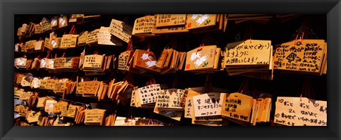 Framed Votive tablets in a temple, Tsurugaoka Hachiman Shrine, Kamakura, Kanagawa Prefecture, Kanto Region, Japan Print