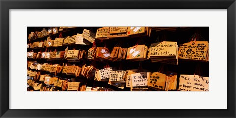 Framed Votive tablets in a temple, Tsurugaoka Hachiman Shrine, Kamakura, Kanagawa Prefecture, Kanto Region, Japan Print