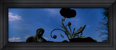 Framed Low angle view of statue of Daibutsu Great Buddha, Kotoku-in Temple, Kamakura, Kanagawa Prefecture, Kanto Region, Japan Print