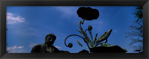 Framed Low angle view of statue of Daibutsu Great Buddha, Kotoku-in Temple, Kamakura, Kanagawa Prefecture, Kanto Region, Japan Print