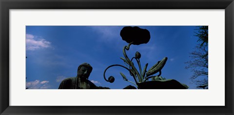 Framed Low angle view of statue of Daibutsu Great Buddha, Kotoku-in Temple, Kamakura, Kanagawa Prefecture, Kanto Region, Japan Print