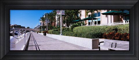 Framed Buildings along a walkway, Garrison Channel, Tampa, Florida, USA Print