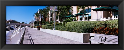 Framed Buildings along a walkway, Garrison Channel, Tampa, Florida, USA Print