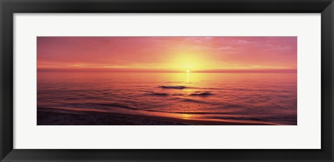 Framed Sunset over the sea, Venice Beach, Sarasota, Florida, USA Print