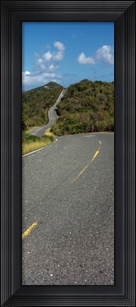 Framed Road passing through a landscape, U.S. Virgin Islands Highway 10, St. John, US Virgin Islands Print
