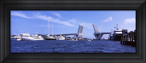 Framed Bridge across a canal, Atlantic Intracoastal Waterway, Fort Lauderdale, Broward County, Florida, USA Print