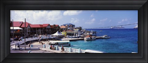 Framed Buildings at the waterfront, George Town, Grand Cayman, Cayman Islands Print