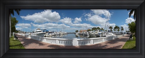 Framed Park at the riverside, Twin Dolphin Marina, Manatee River, Bradenton, Manatee County, Florida Print