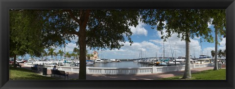 Framed Twin Dolphin Marina, Manatee River, Bradenton, Manatee County, Florida Print