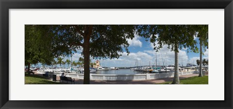 Framed Twin Dolphin Marina, Manatee River, Bradenton, Manatee County, Florida Print