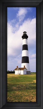 Framed Low angle view of a lighthouse, Bodie Island Lighthouse, Bodie Island, Cape Hatteras National Seashore, North Carolina, USA Print
