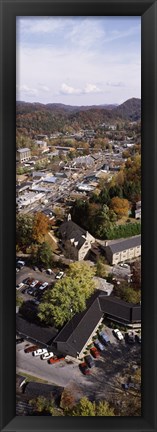 Framed High angle view of a city, Gatlinburg, Sevier County, Tennessee Print