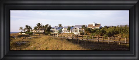 Framed Houses on the beach, Gasparilla Island, Florida, USA Print